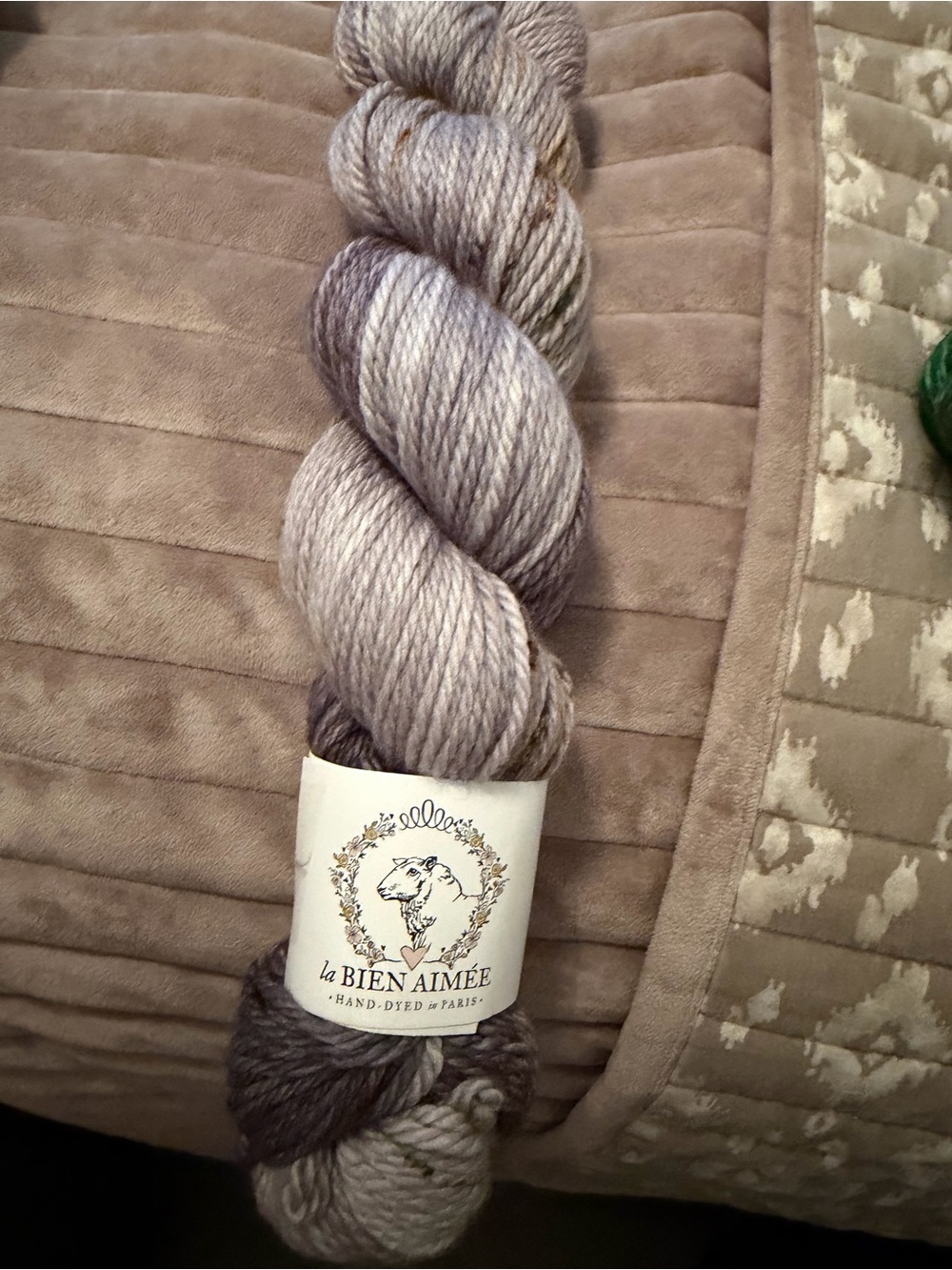 LaBien Aimee luxury Hand-Dyed Gray Yarn - Soft Neutral Skein